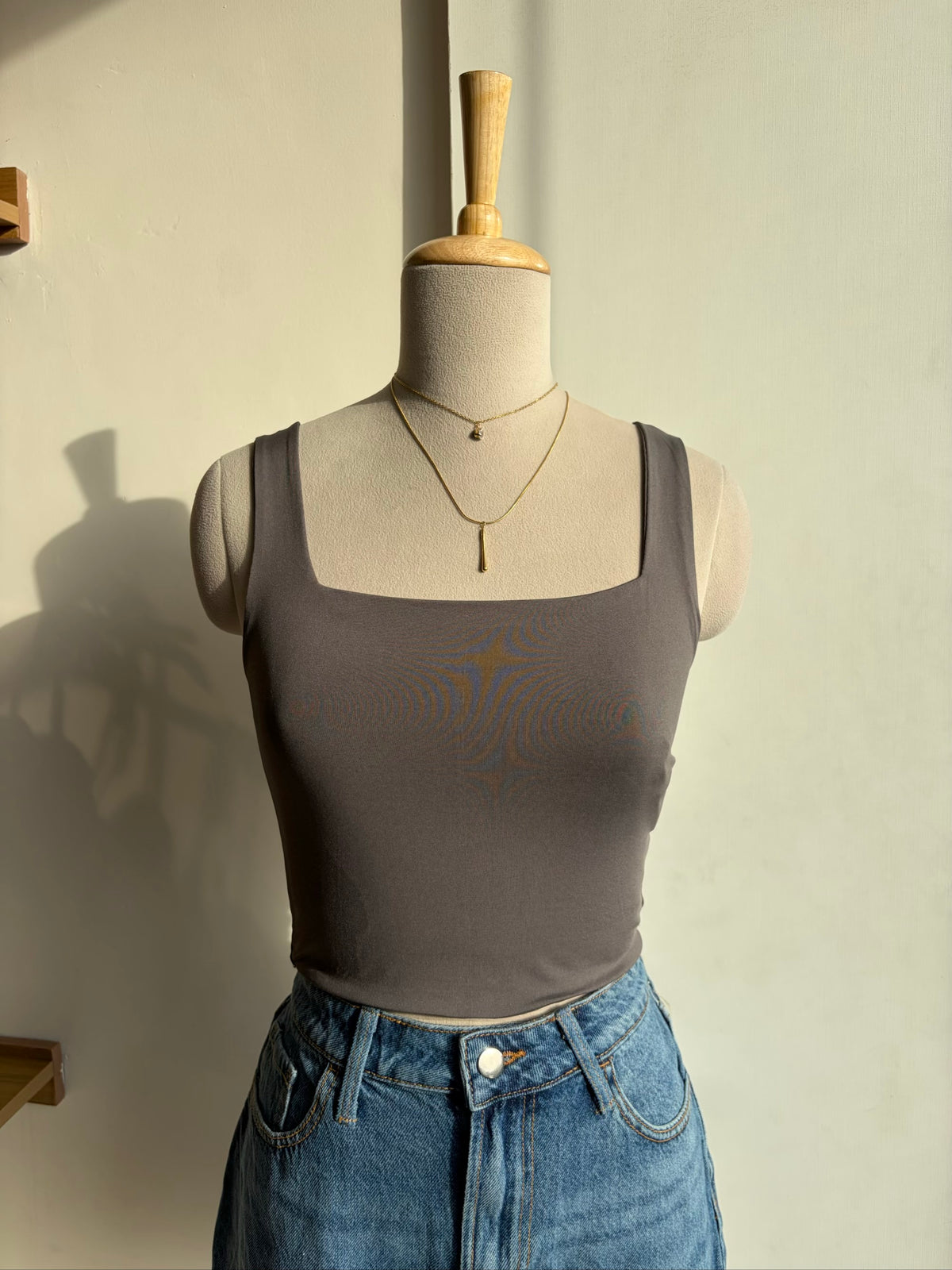 Square Neck Basic Top #003