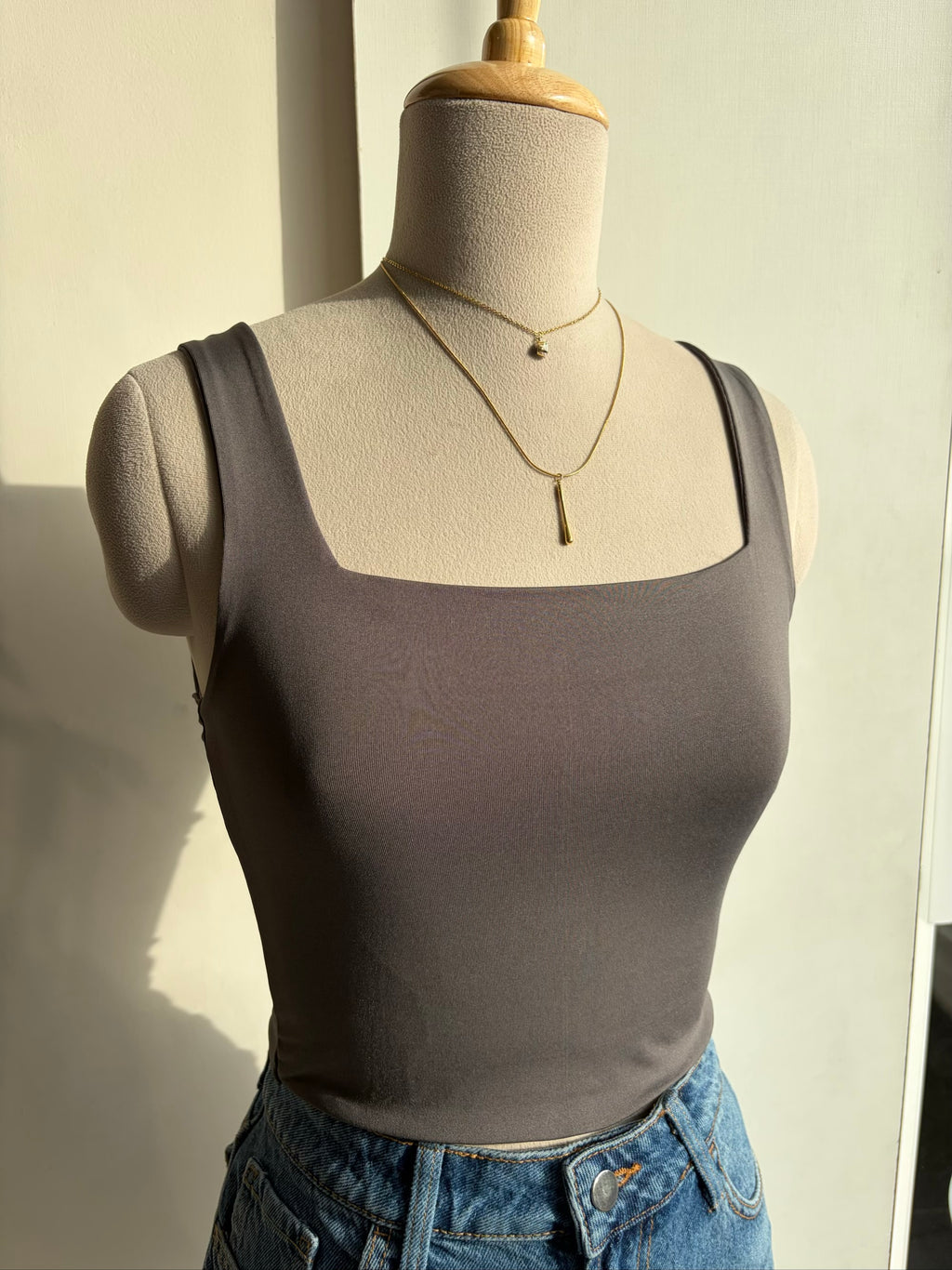 Square Neck Basic Top #003