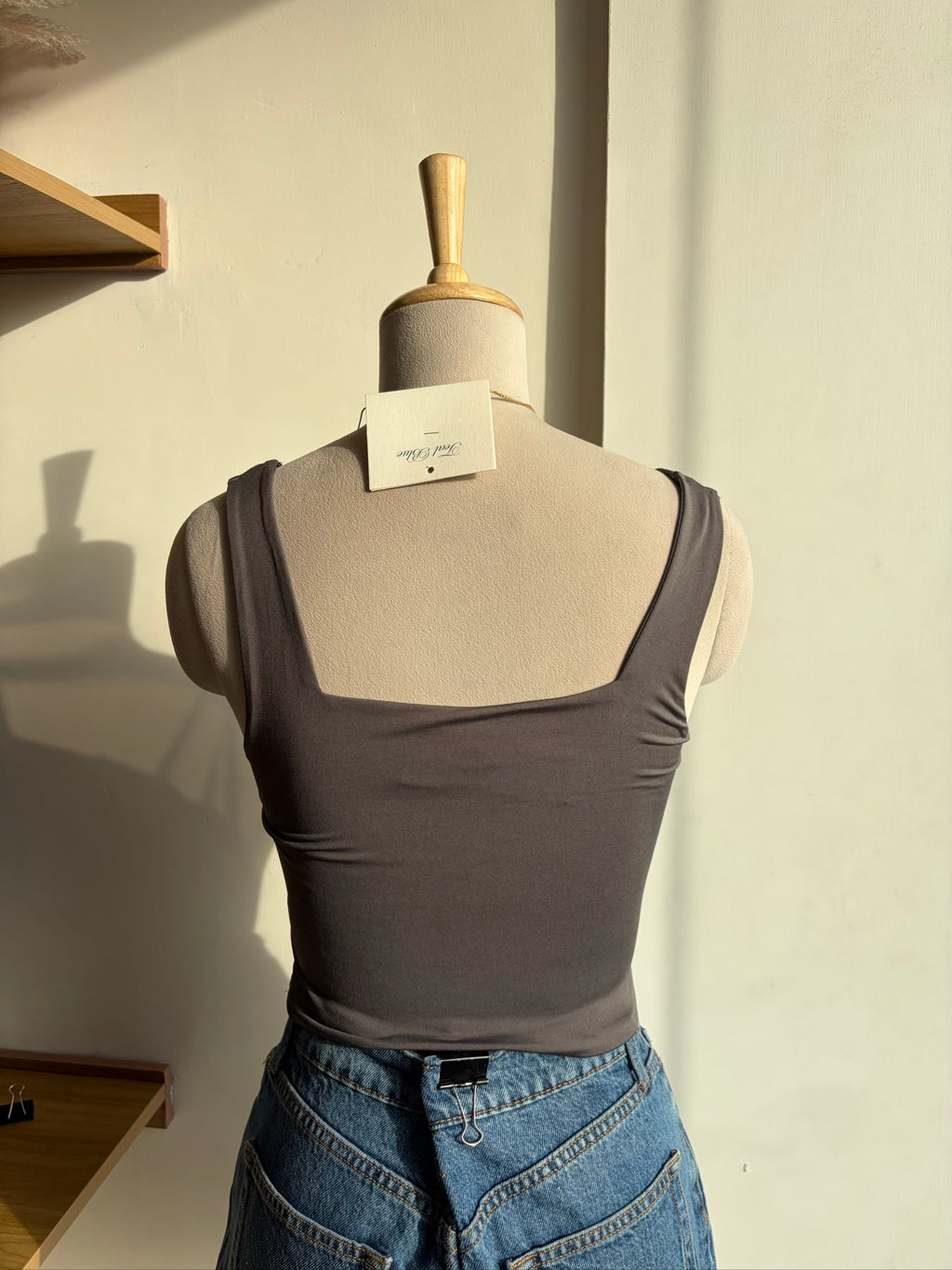 Square Neck Basic Top #003