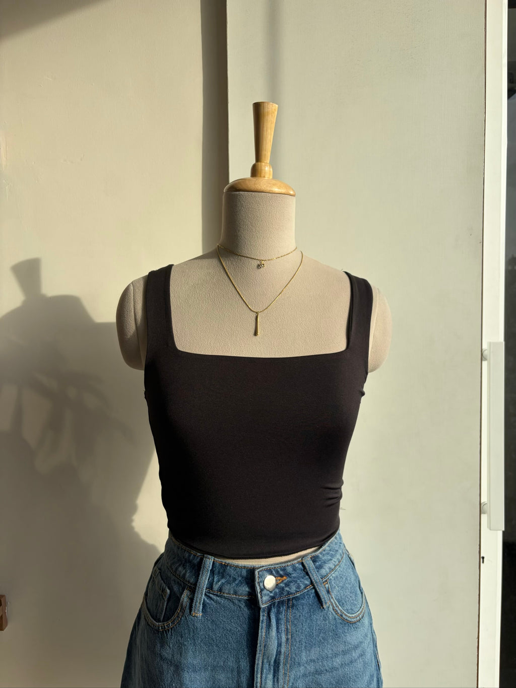 Square Neck Basic Top #002