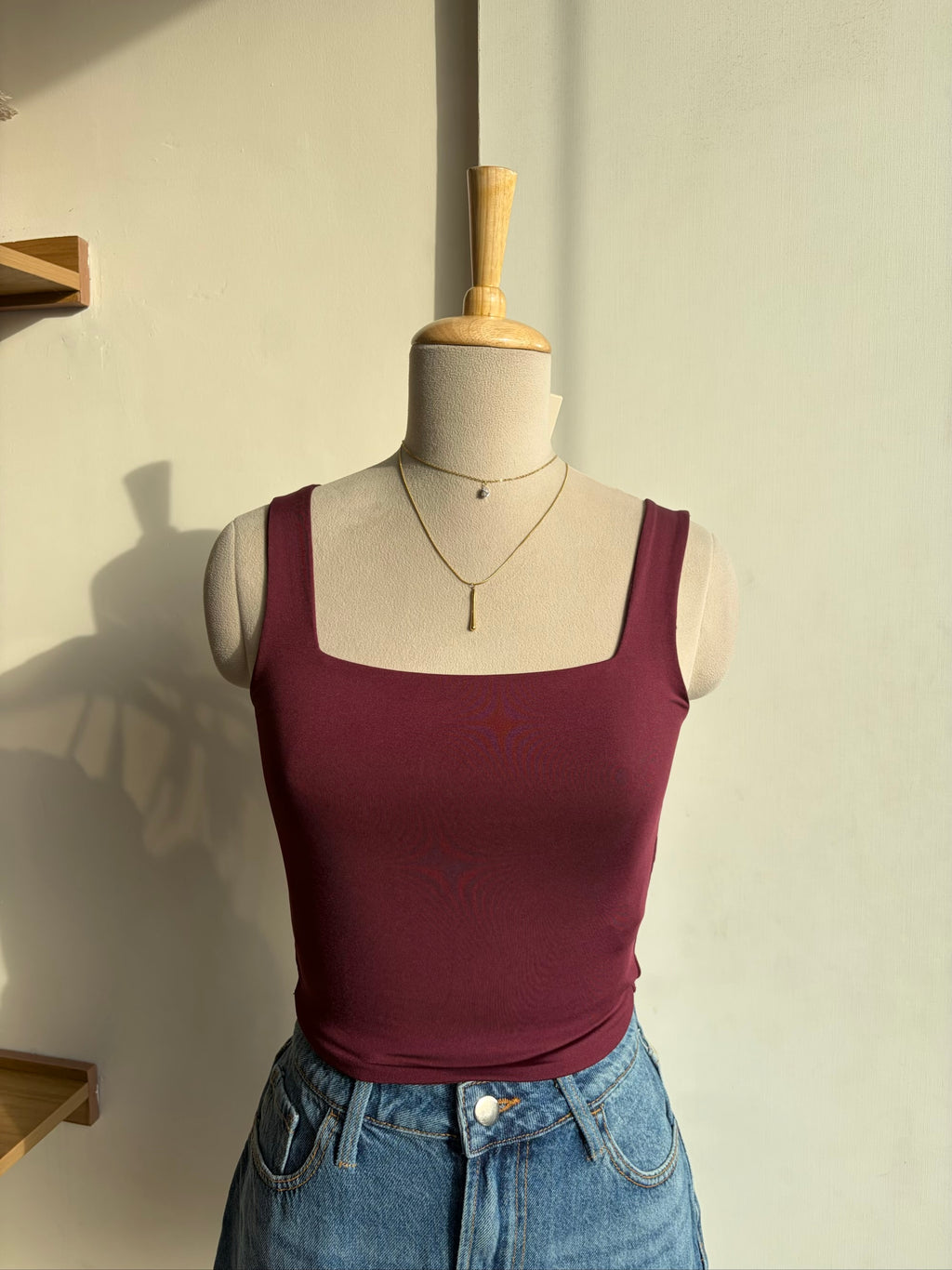 Square Neck Basic Top #001