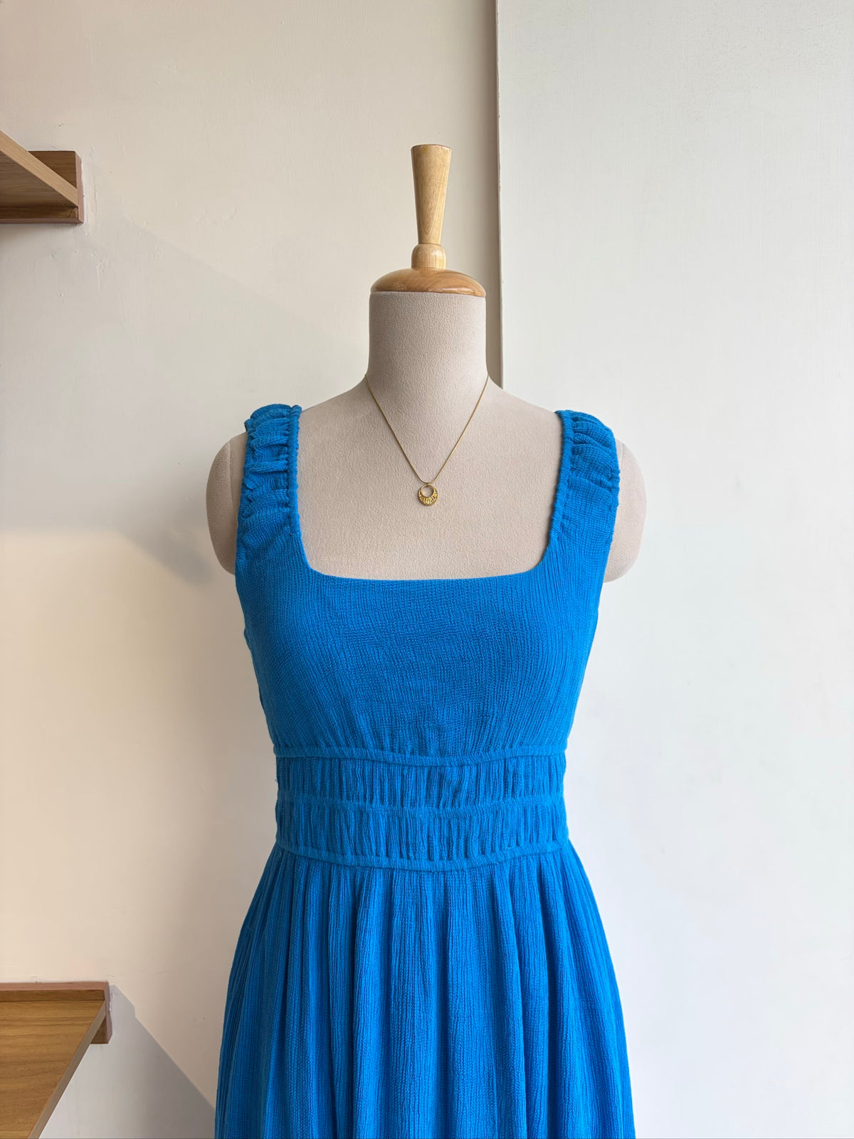 Blue Side Slit Dress