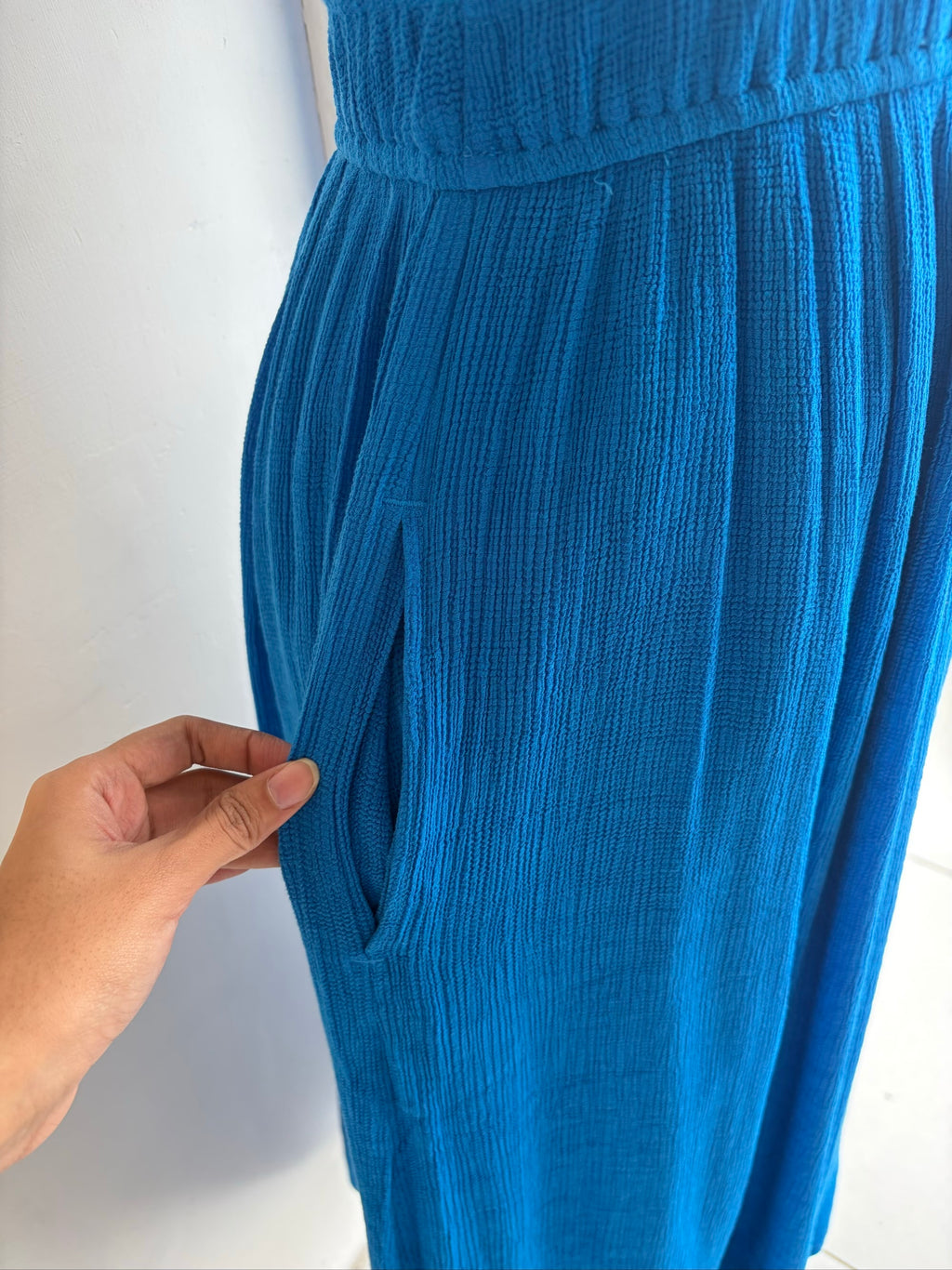 Blue Side Slit Dress