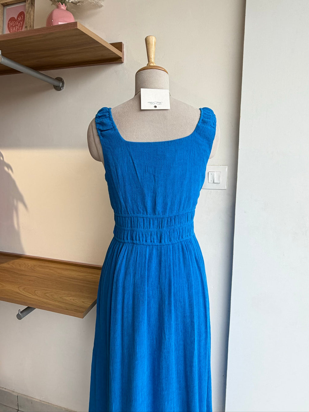 Blue Side Slit Dress
