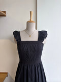 Black Frill Sleeve Long Dress