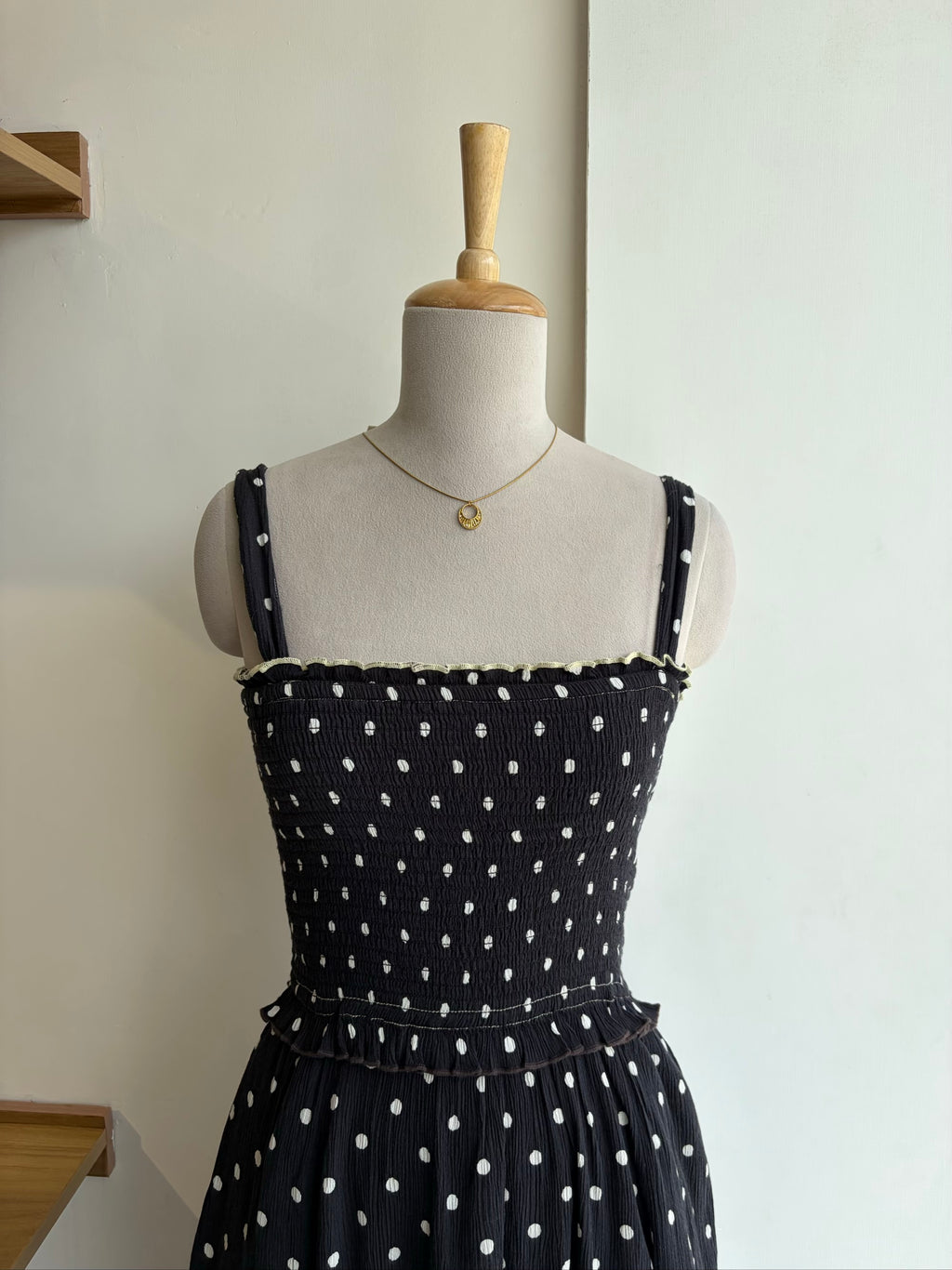 Smocked Polka Dot Dress