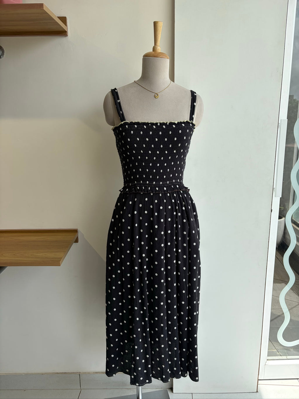 Smocked Polka Dot Dress