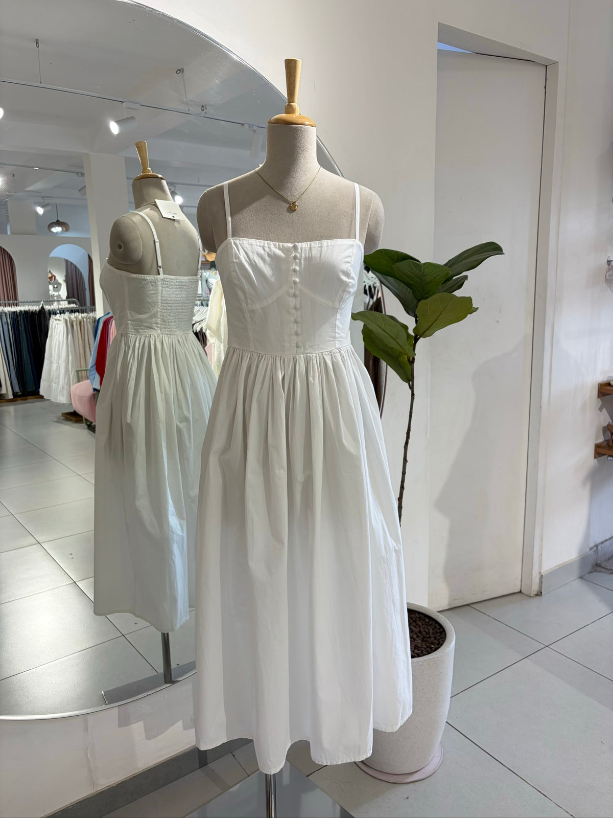 White Fit And Flare Maxi Dress