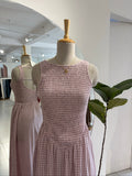 Pink Check Smocked Dress