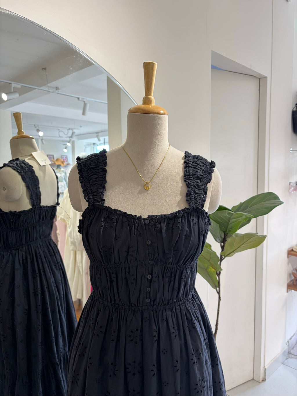 Black Hakoba Fit & Flare Dress