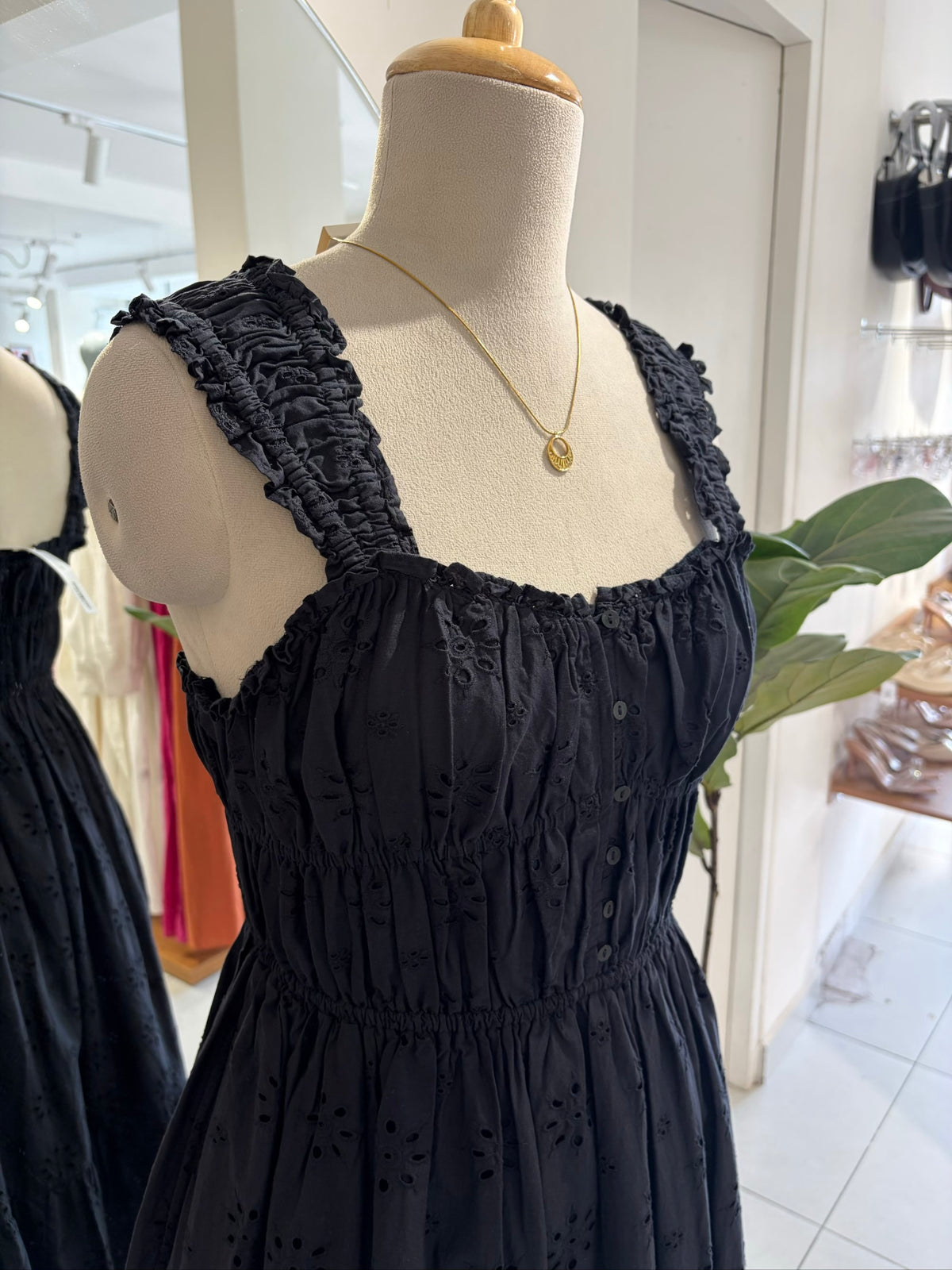 Black Hakoba Fit & Flare Dress