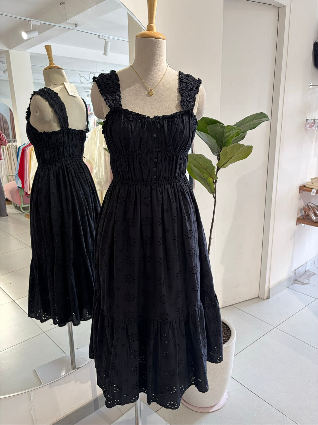 Black Hakoba Fit & Flare Dress