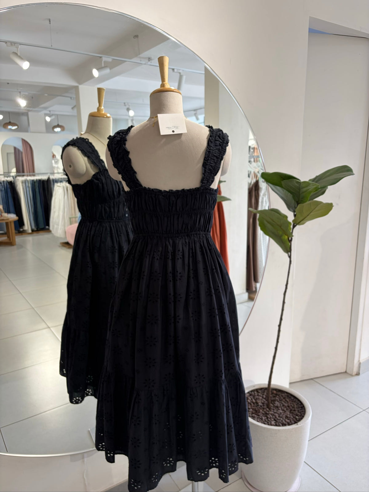 Black Hakoba Fit & Flare Dress