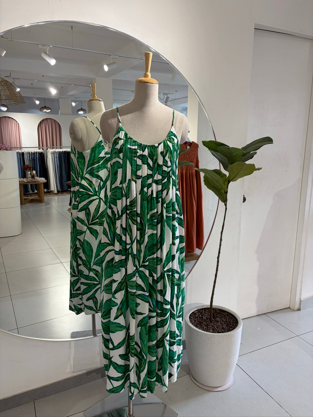 Printed Green Maxi Dress
