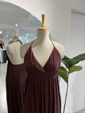 Brown Halter Neck Beach Wear Dress