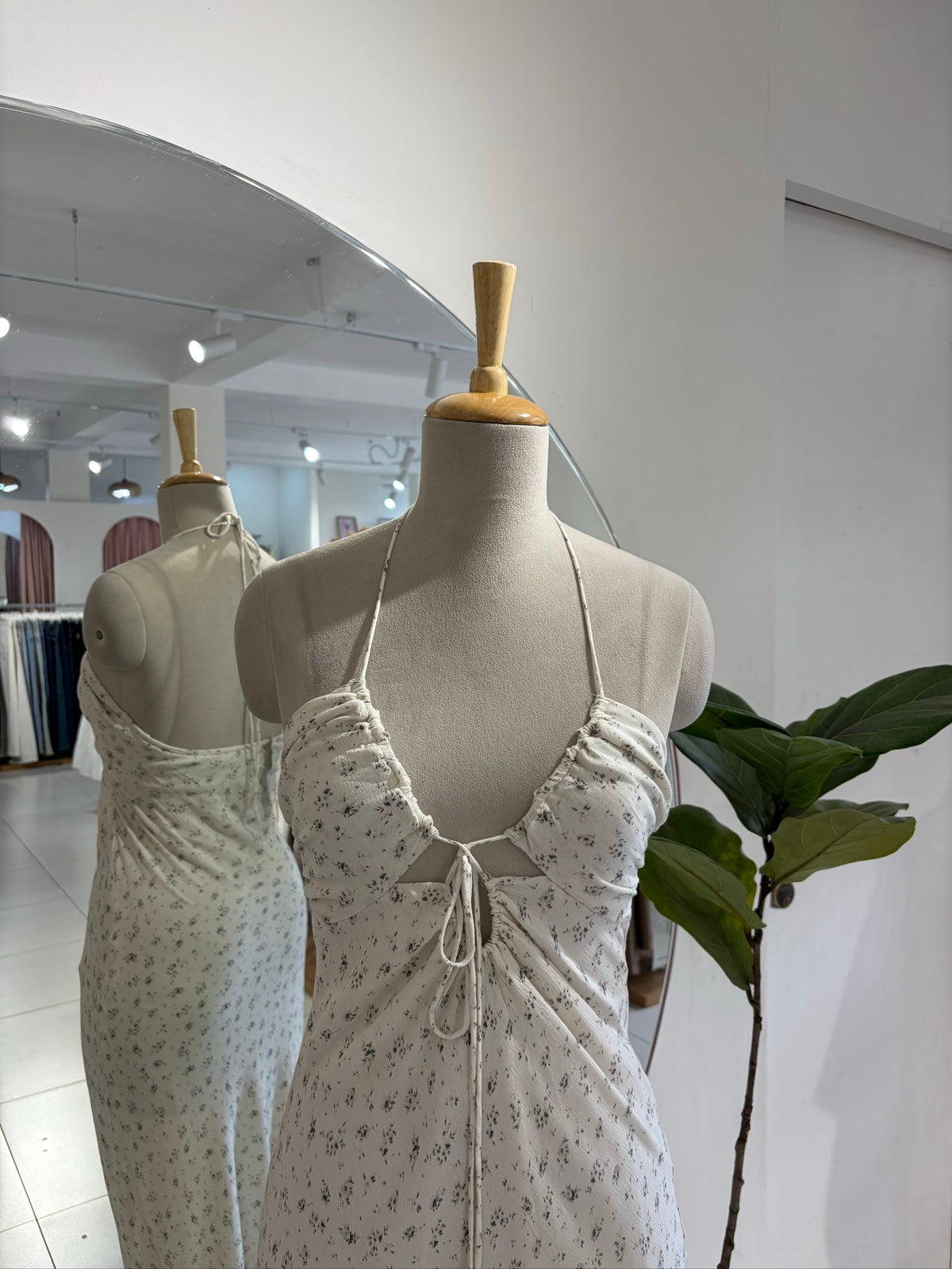 Bershka Halterneck Tie Front Maxi Dress
