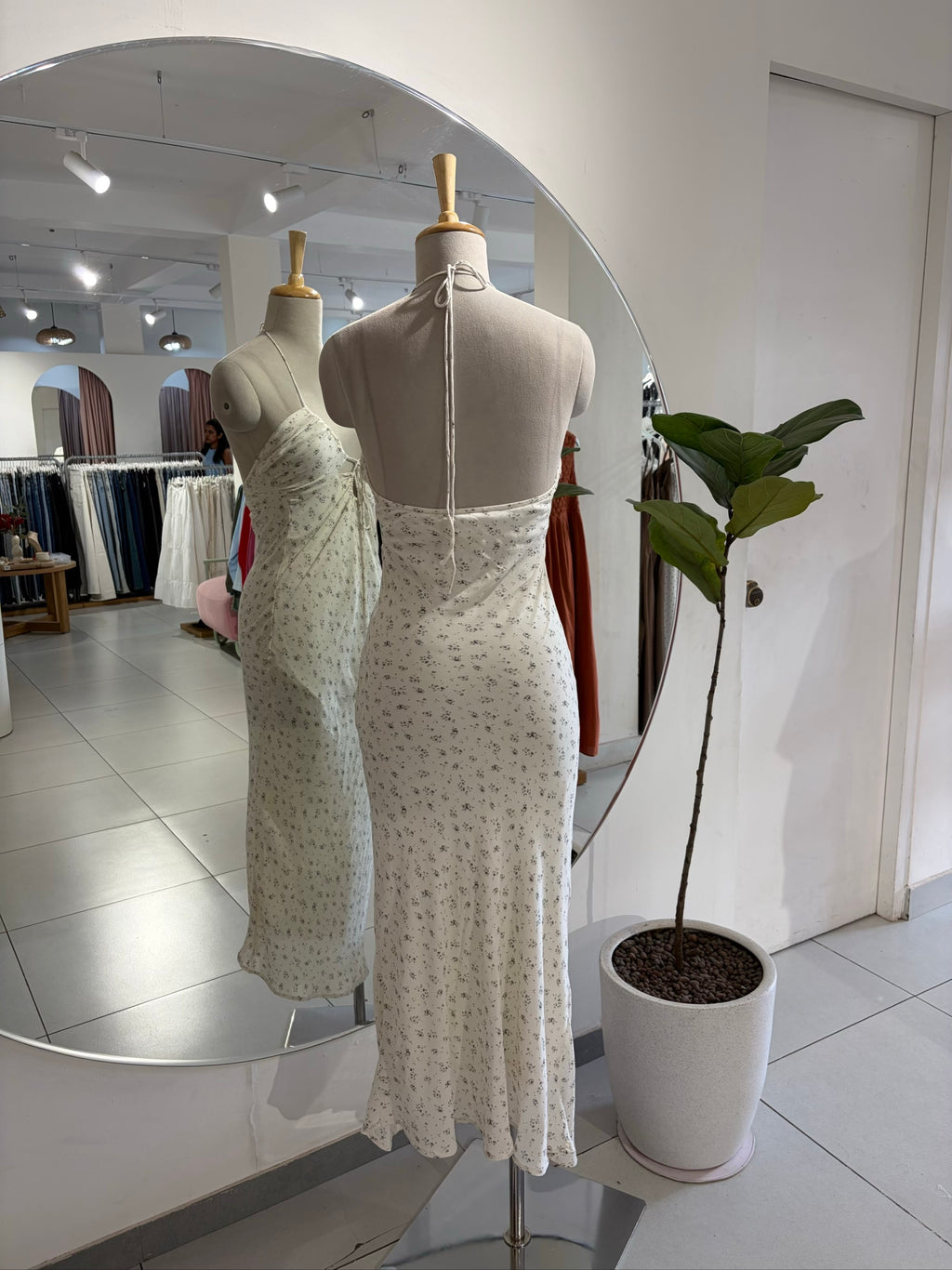 Bershka Halterneck Tie Front Maxi Dress