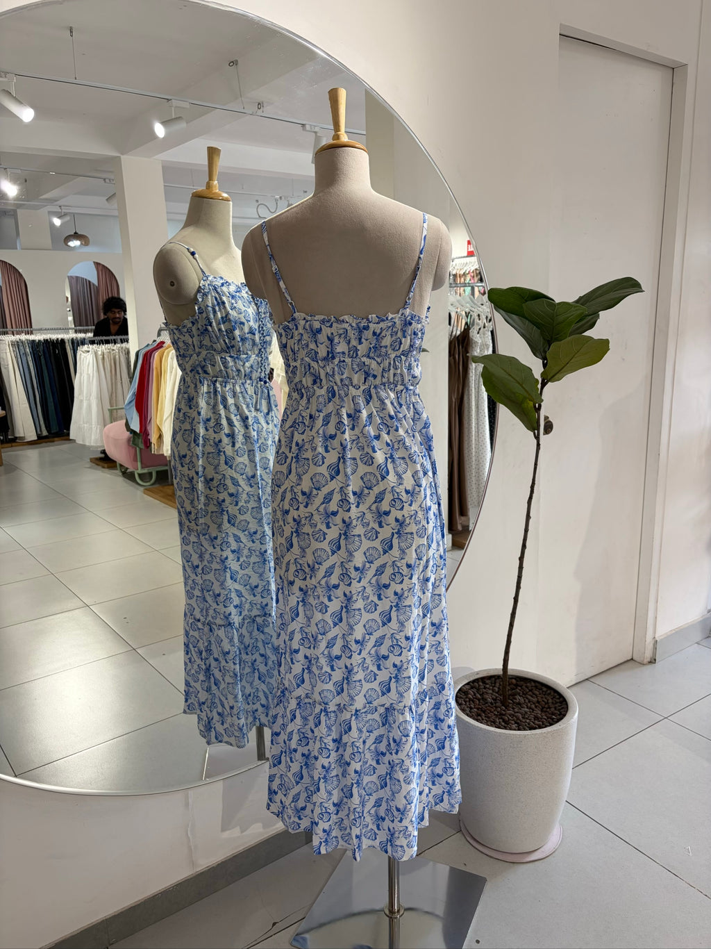 Blue Printed Dress