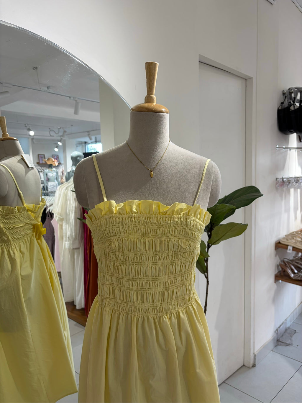 Yellow Smocked Dress