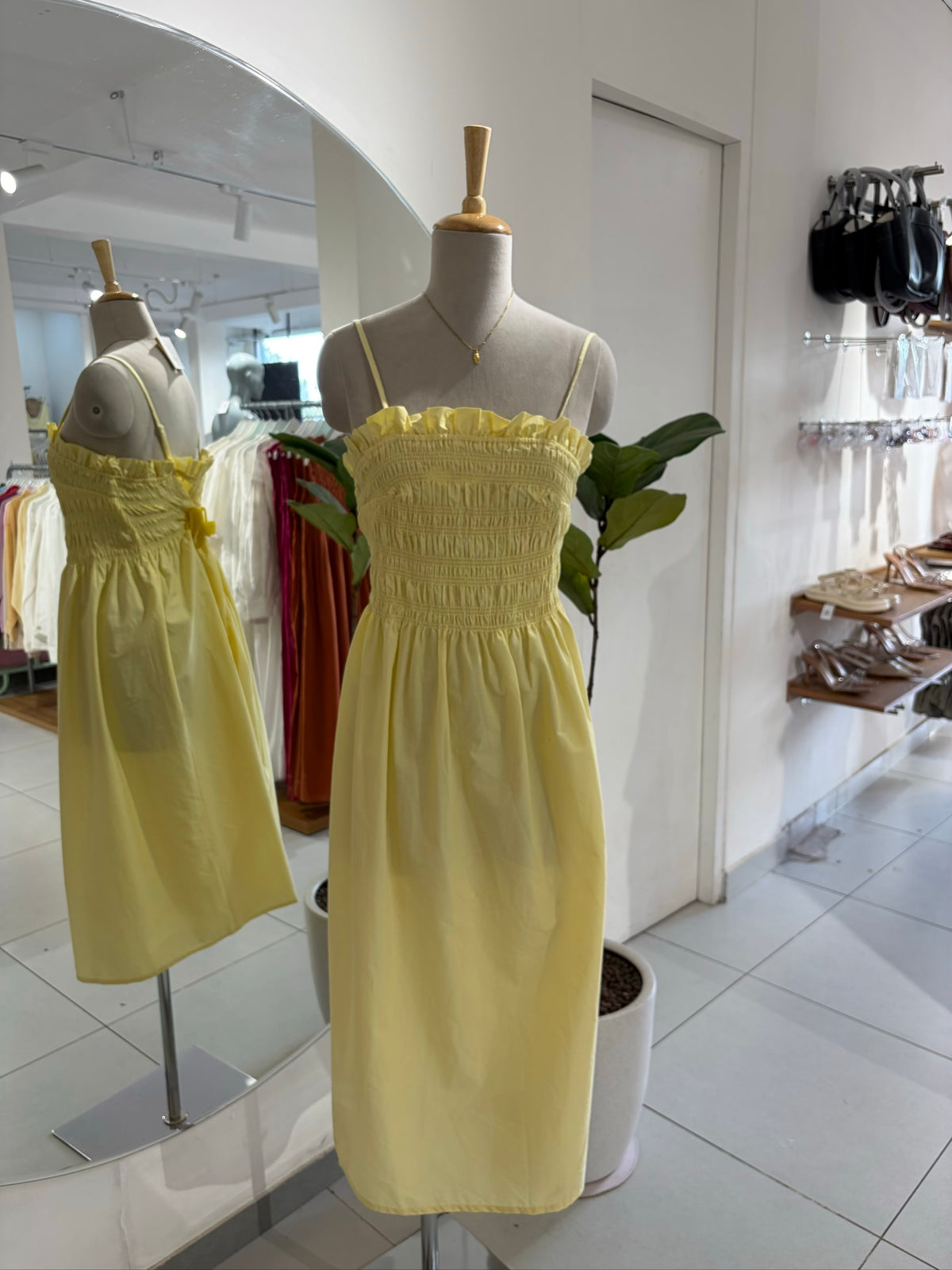 Yellow Smocked Dress