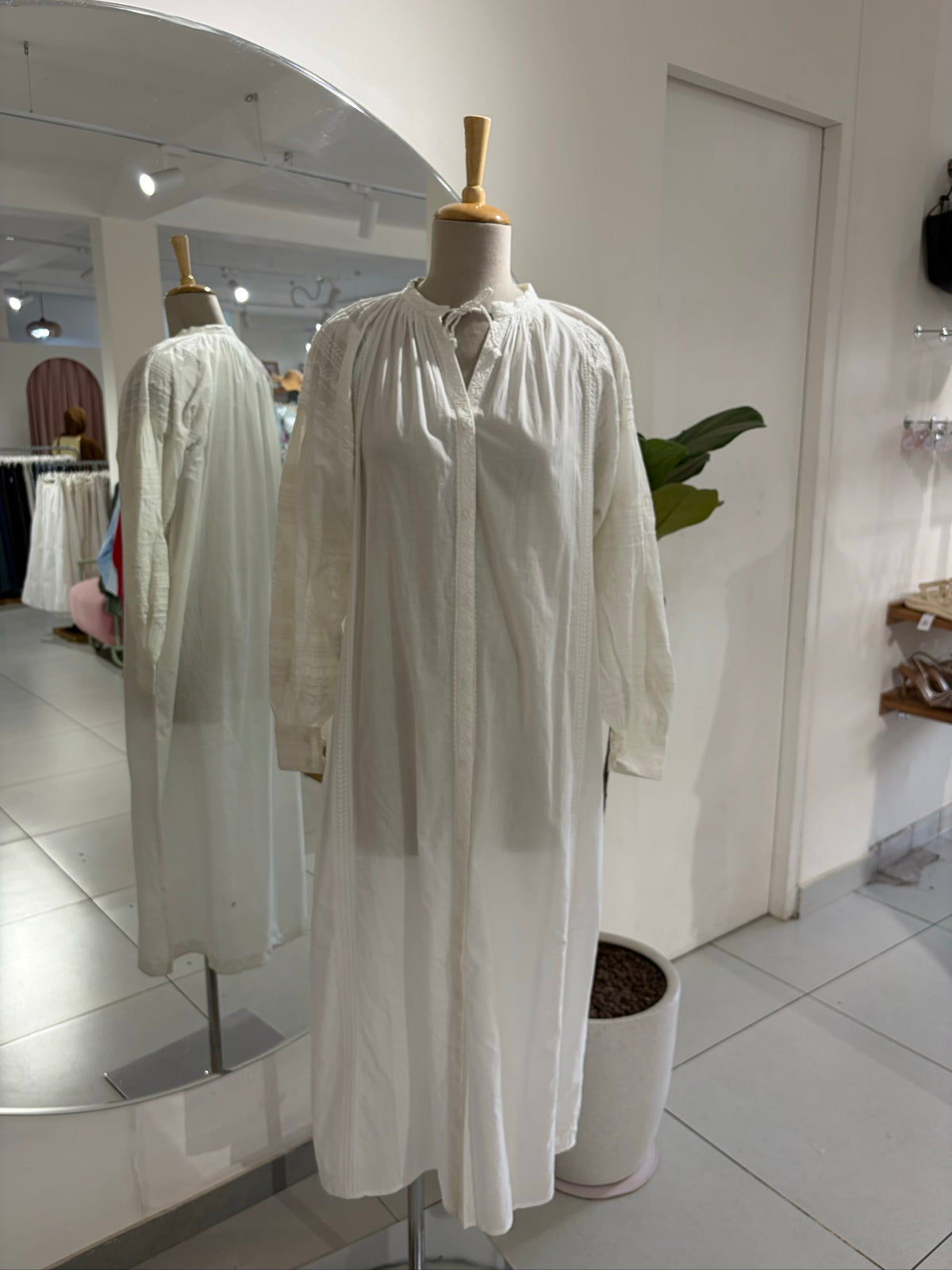 White Long Sleeve with Front Button
