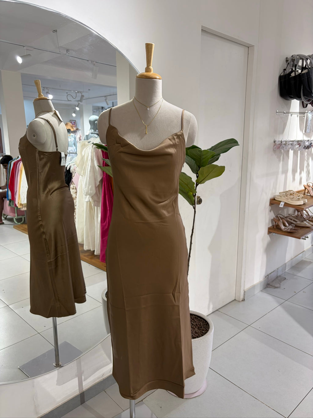 Cowl Satin Dress