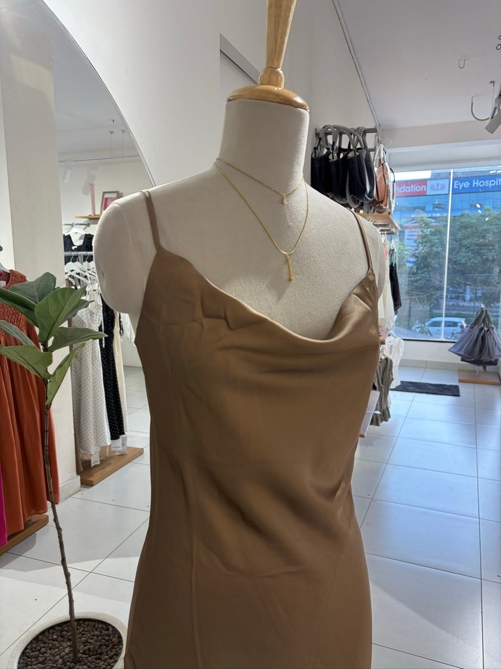 Cowl Satin Dress