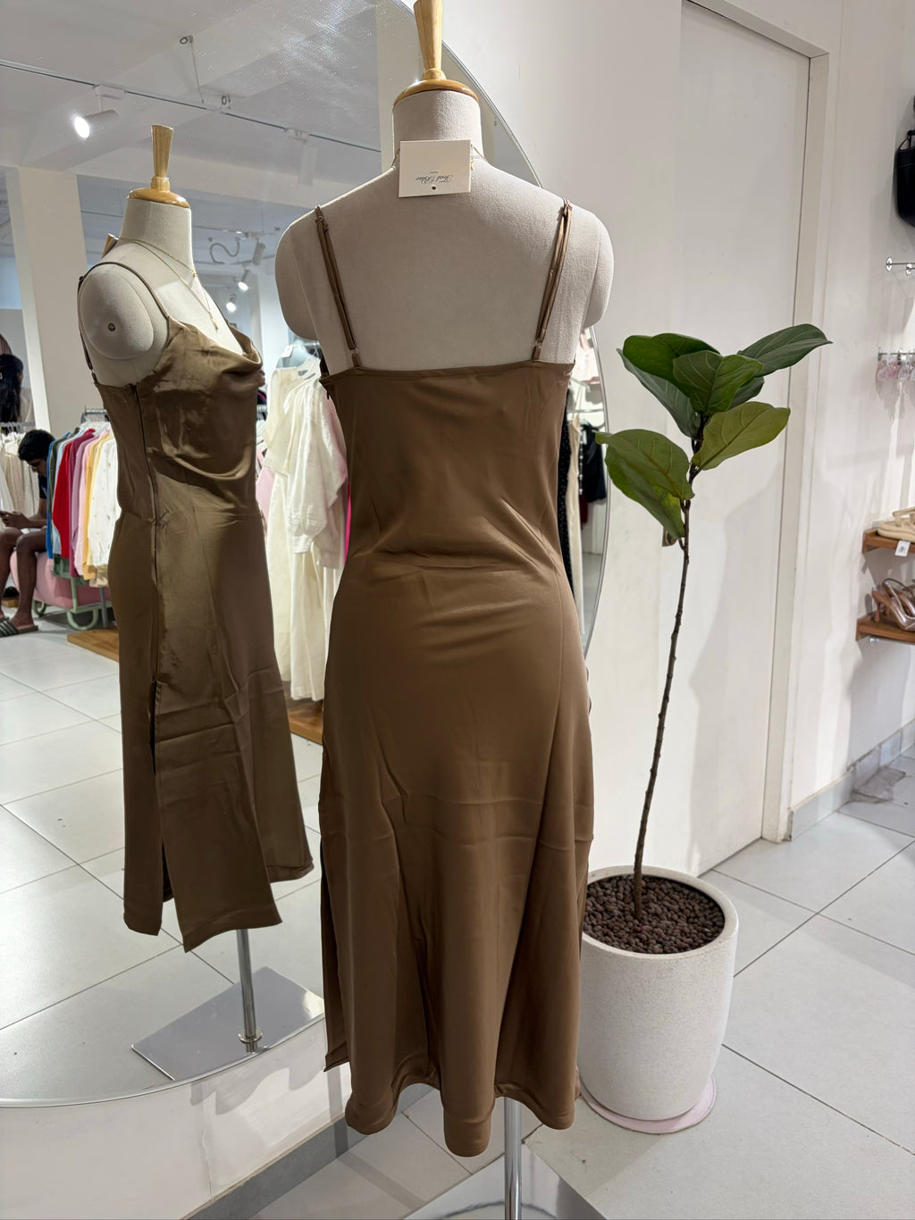 Cowl Satin Dress