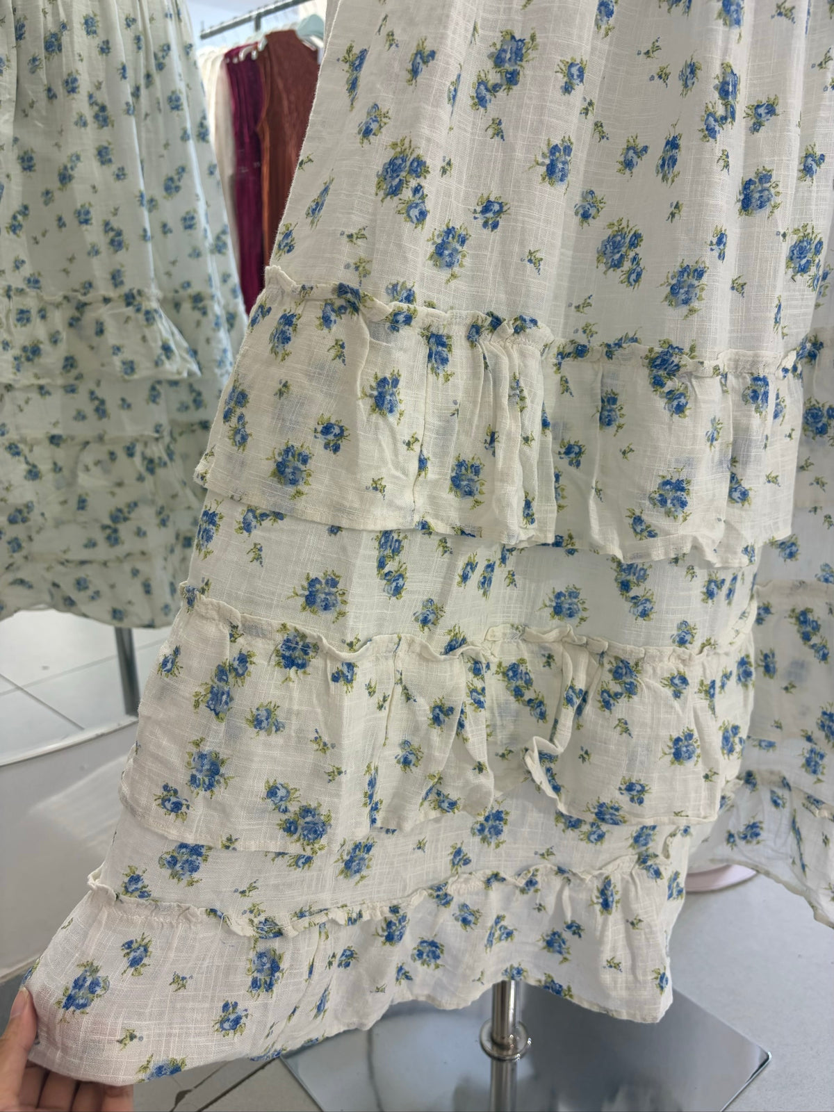 Blue Floral Skirt