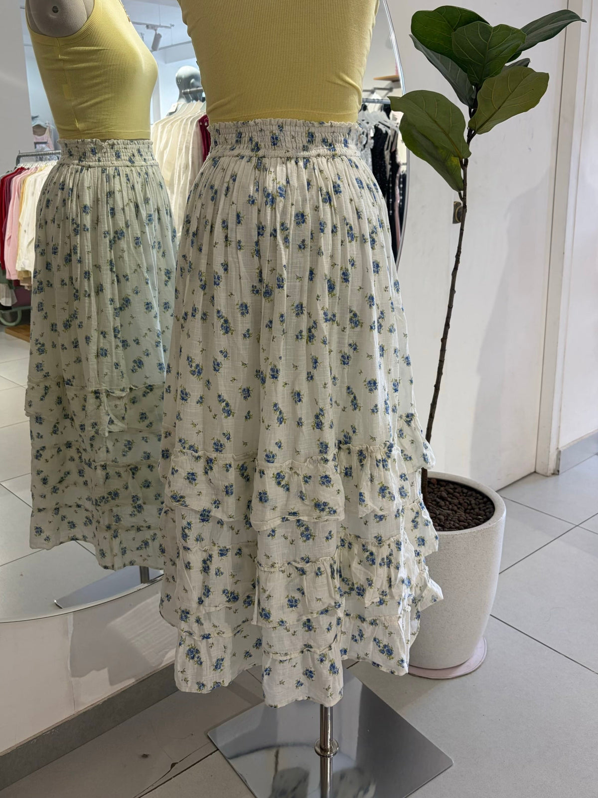 Blue Floral Skirt