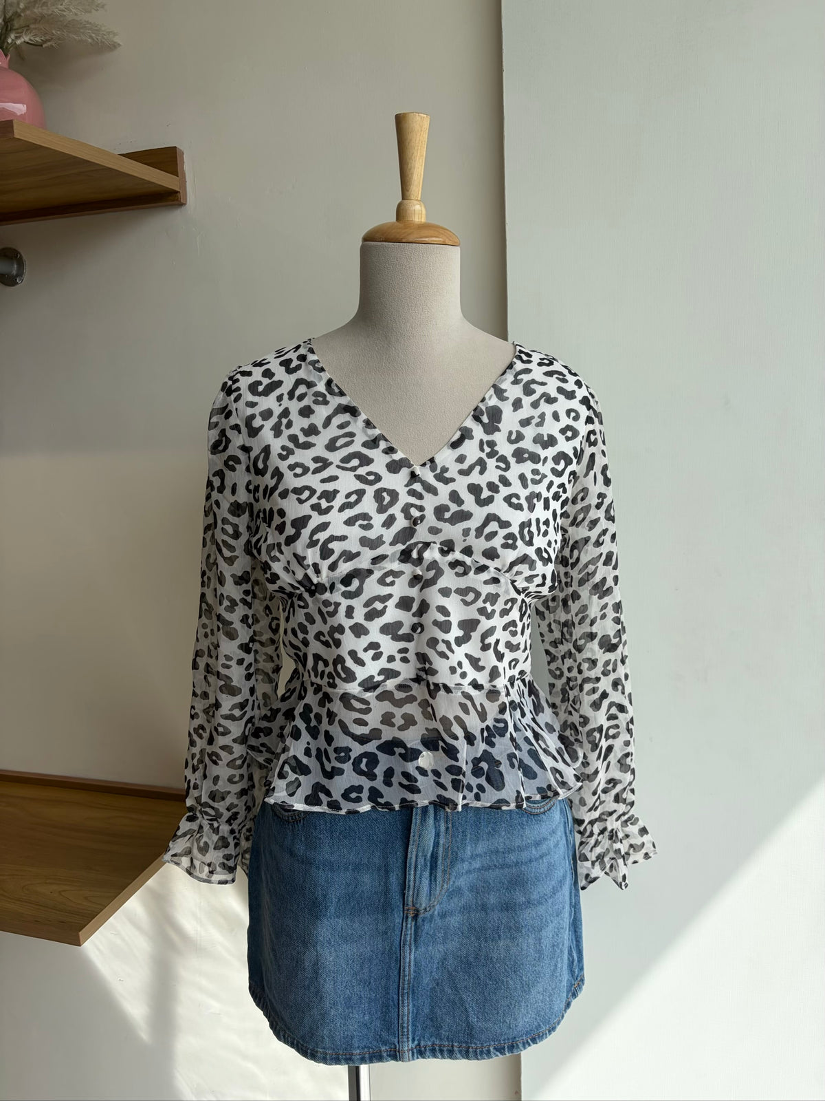 Animal Print Long Sleeve Top