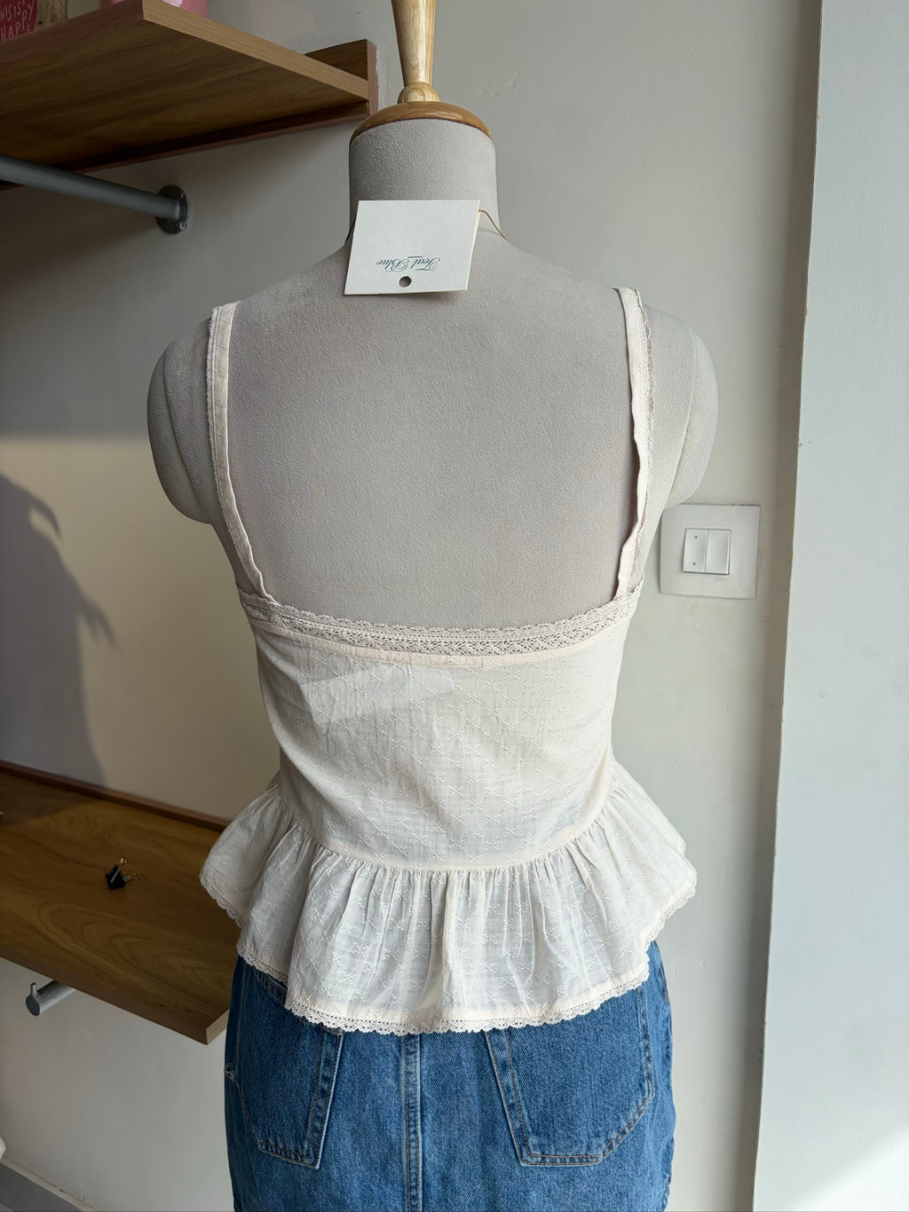 Embroidered Top with Lace Detailing