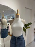 White Halter Neck Bodysuit