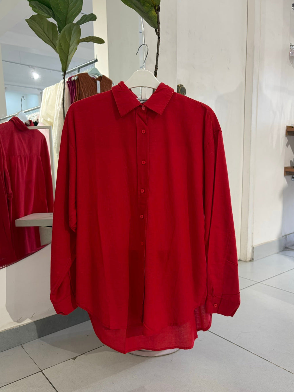 Red Oversized Shirt