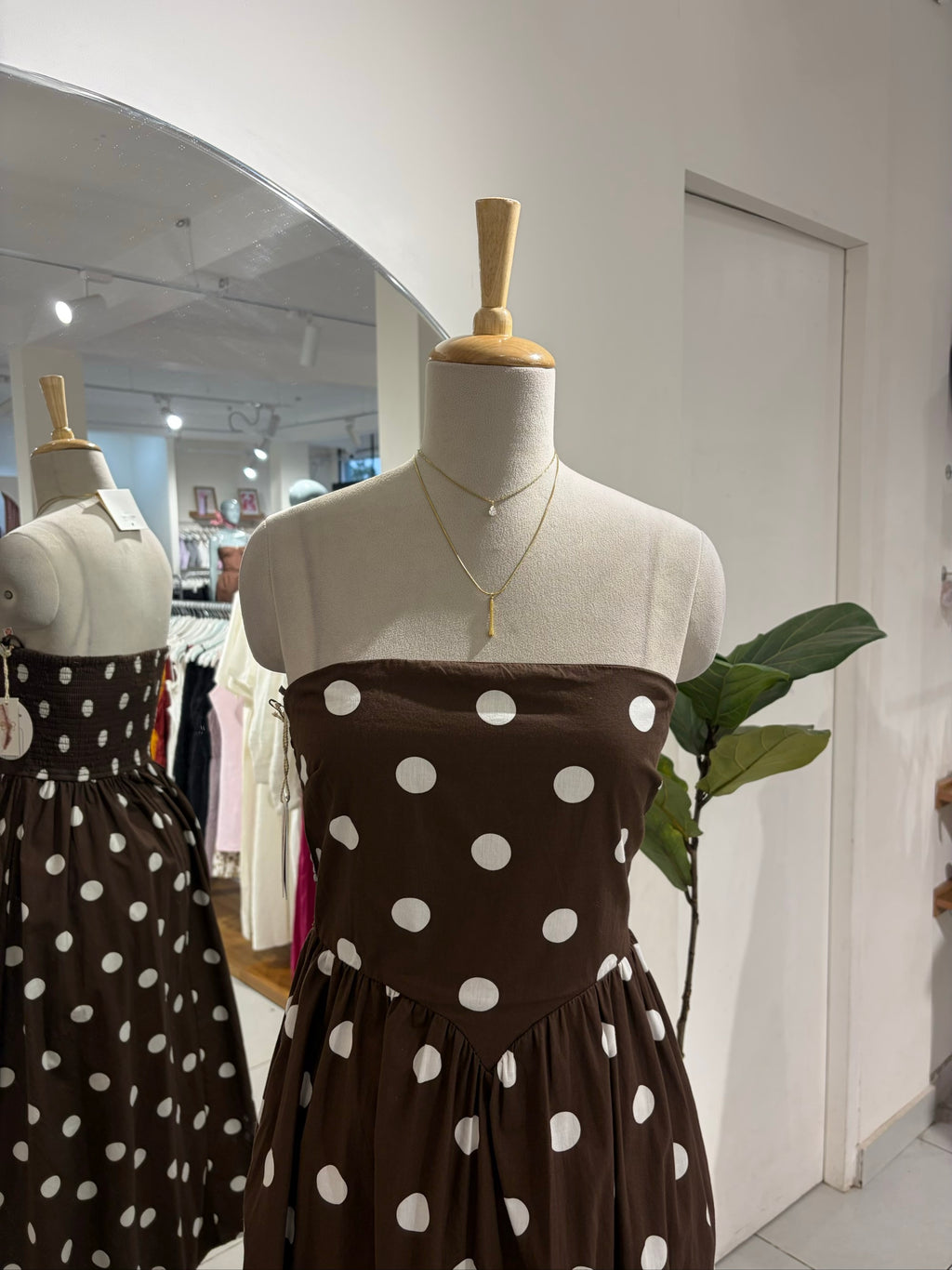 Brown Polka Dress